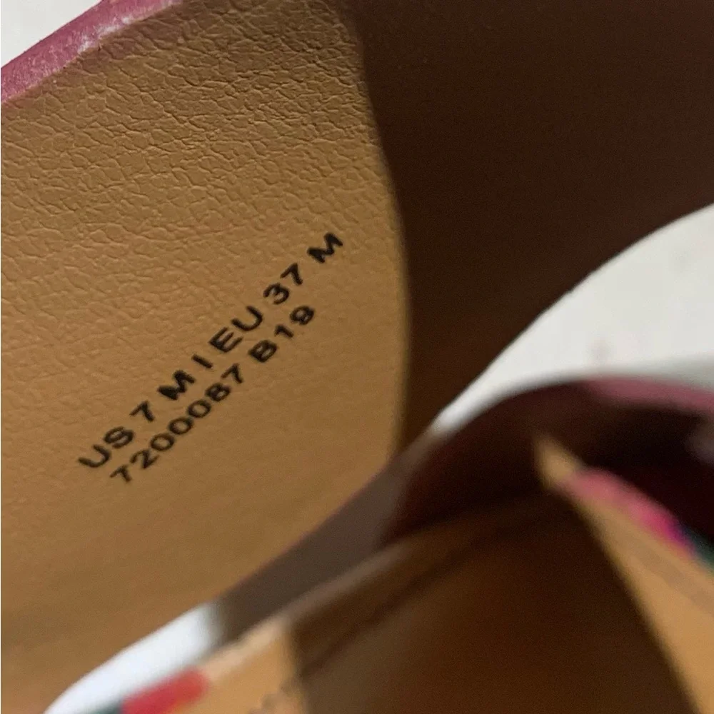 Patricia Nash Floral Leather Slingback Sandals - Pink Green Multicolor - Picture 5 of 5